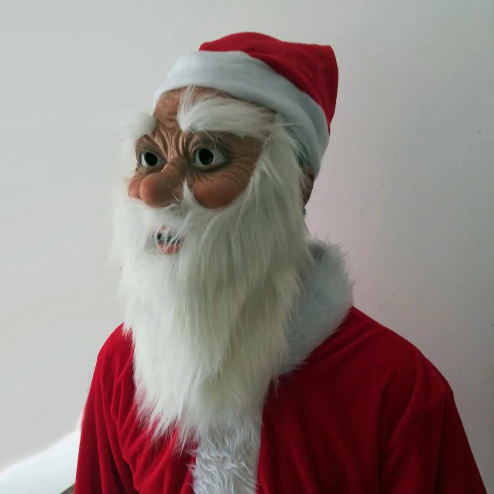 Christmas Santa Claus Latex Mask Adult Full Head Costume party decoration outdoor ornament chrismas mask | Дом и сад