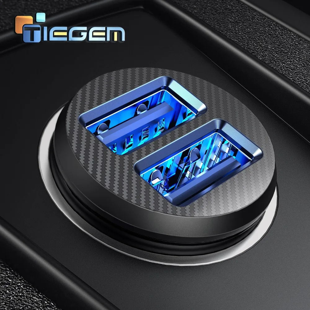 Автомобильное зарядное устройство TIEGEM Mini с двумя USB портами для планшетов а