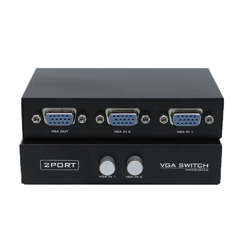Black 1920x1440 Vga переключатель «2 в 1»-2 Порты и разъёмы обмен коммутатор PLC сплиттер для компьютерной клавиатуры Мышь монитор адаптер - Цвет: Black