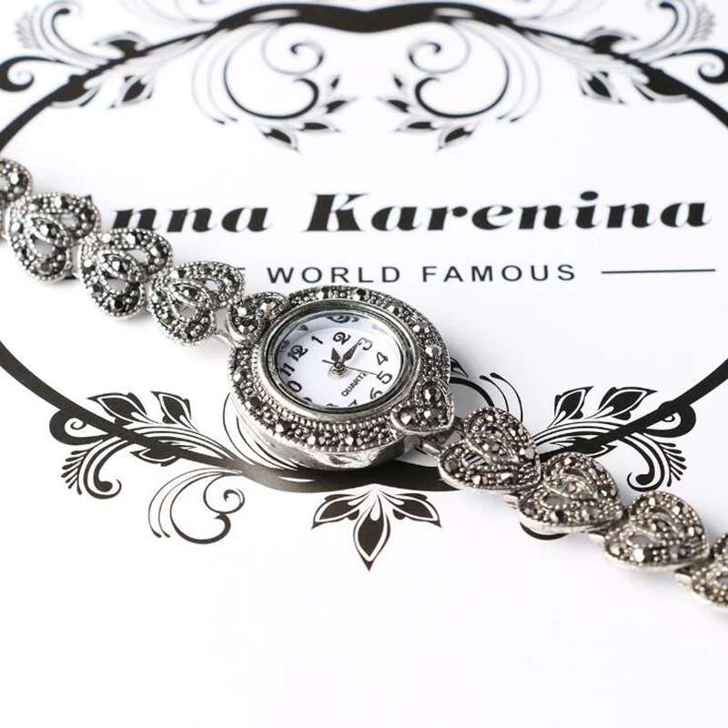 2018 HOT Antique silver resin crystal retro alloy electronic watch bracelet A few ethnic minority ornaments Factory wholesale | Украшения и
