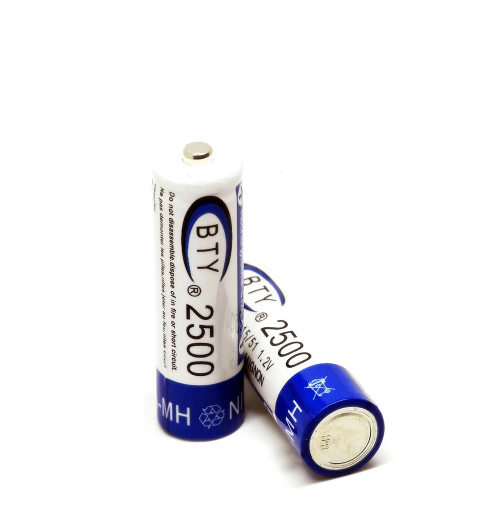 Аккумуляторная батарея BTY AA 2500mAh 4X Ni MH 1 2 V перезаряжаемая aa 5 перезарядка батареи