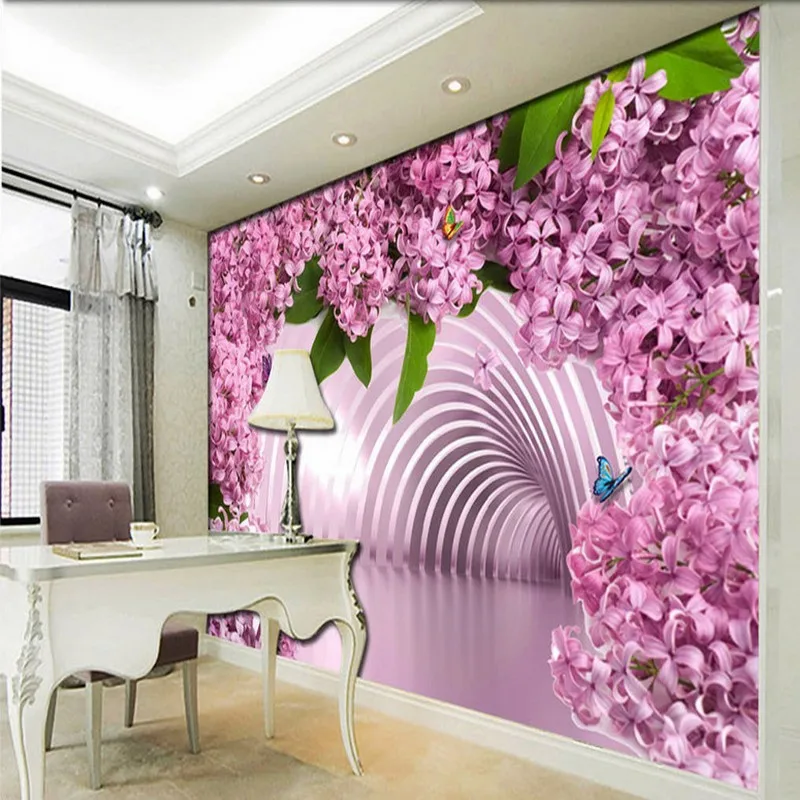 Пользовательские 3d росписи 3D пространства Расширенный розовый Леди бабочка