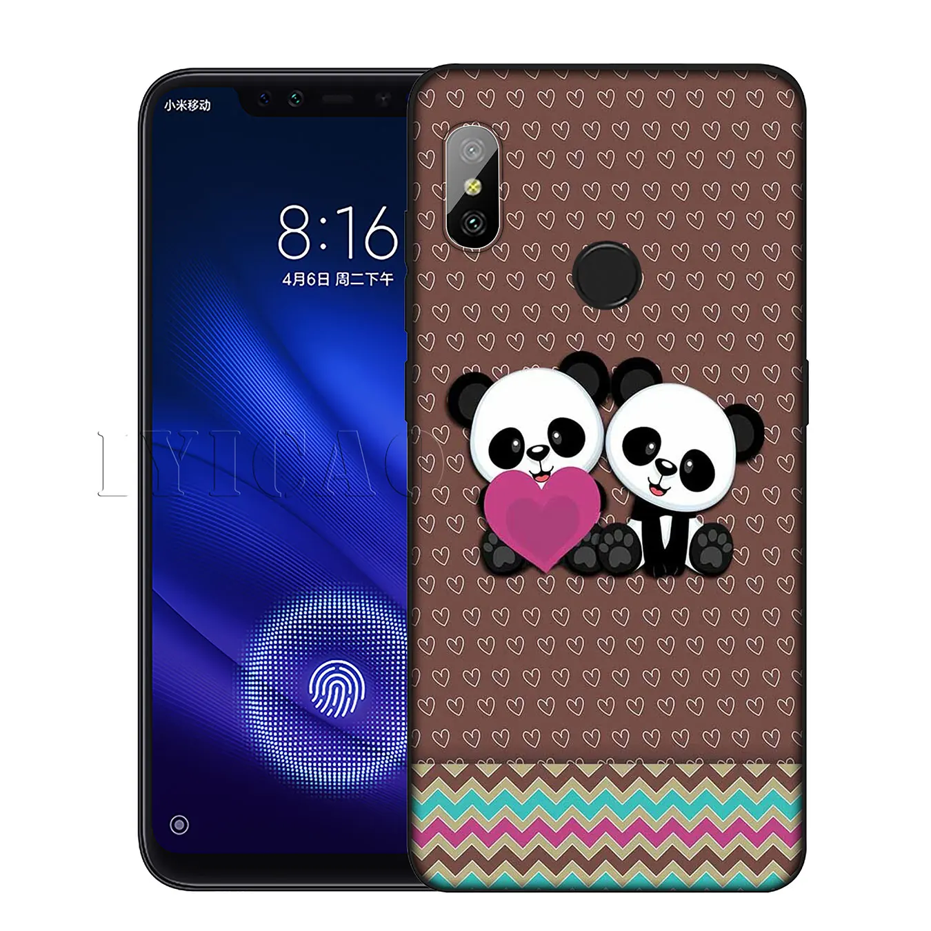 IYICAO милый силиконовый мягкий чехол с пандой для Xiaomi Redmi 6A 5A Note 8 7 4 4X 5 Plus 6 Pro черный
