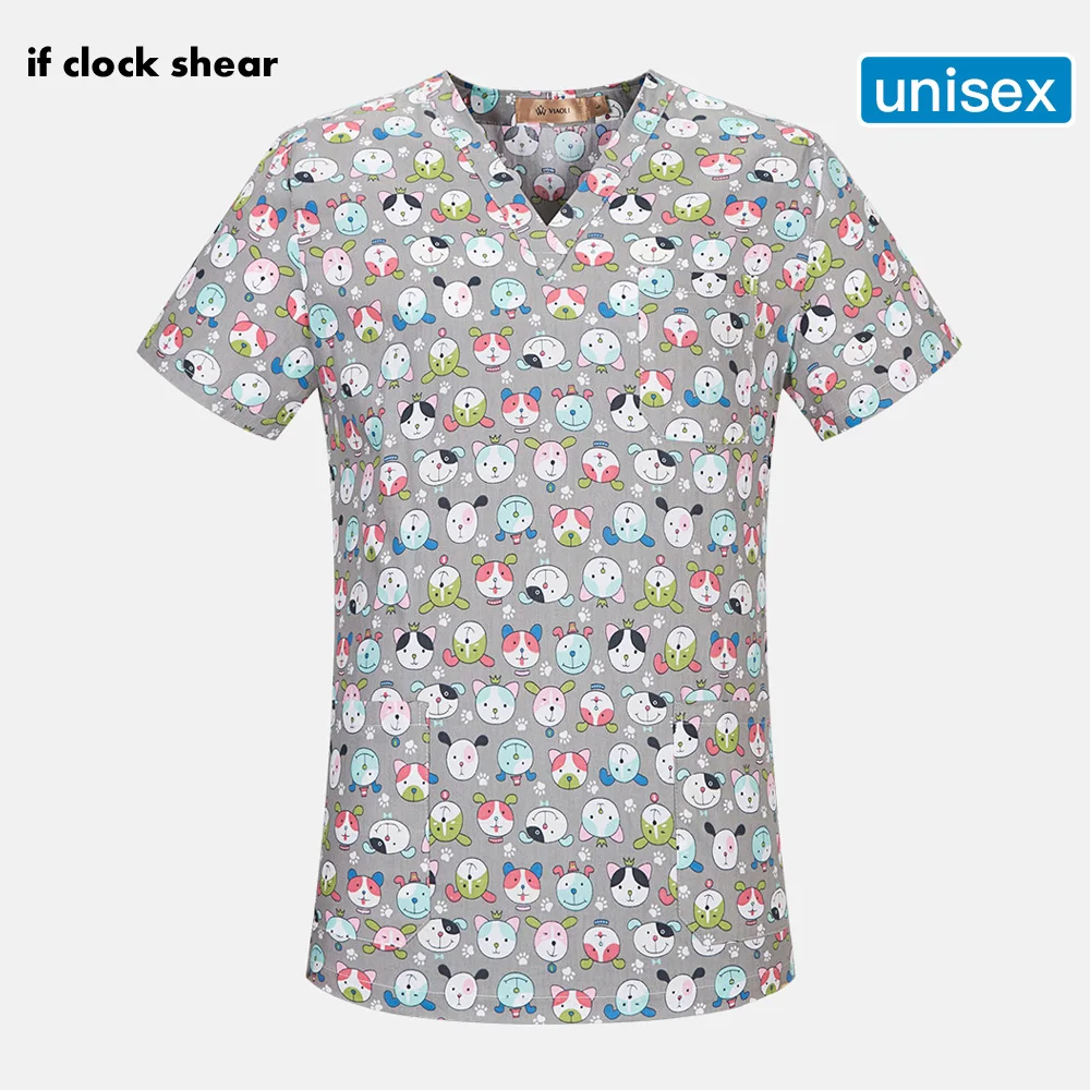 Unisex Medical scrubs nurse uniform Dentistry pharmacist work clothes pet doctor workwear spa uniforms surgical cap+mask women