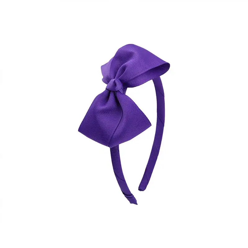 Purple E Новинка, 98 цветов, повязка для волос с бантом для девочек, детская цельная повязка для волос с корсажной лентой ручной работы, аксессуары для волос в горошек, головной убор - Цвет: Purple E