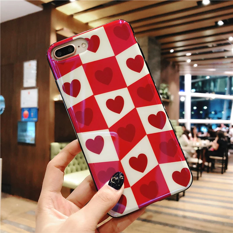 Для iPhone X Розовый Прекрасный Чехол+ пленка из закаленного стекла для iPhone 6 6 S 6splus 7 7plus 8 8 plus милый персиковый чехол