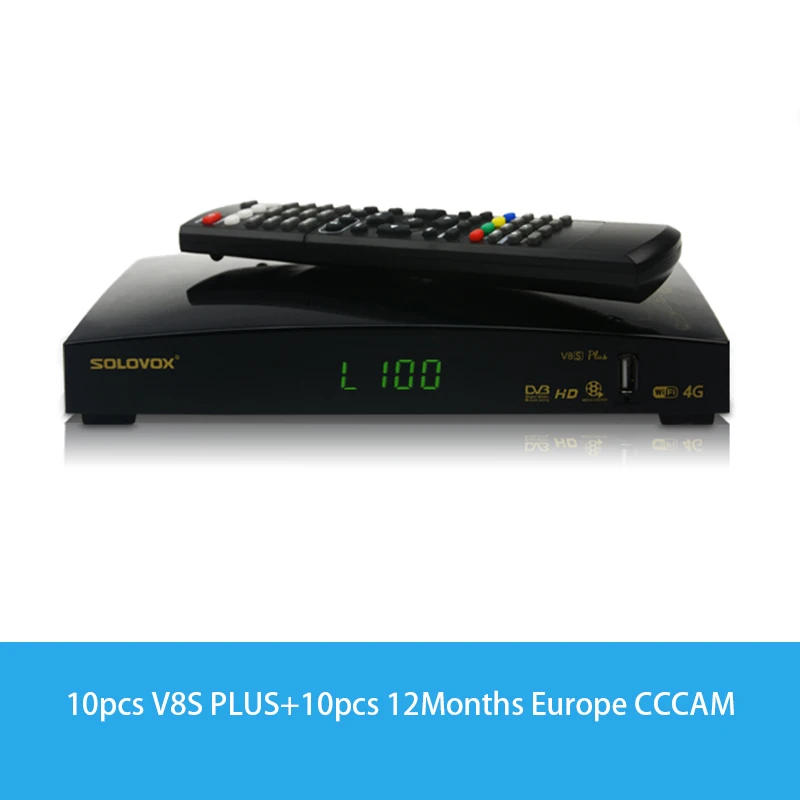10 V8SPLUSUSBCCCAM SOLOVOX V8S плюс 10 шт. спутниковый ТВ приемник 2xusb Поддержка BissKey веб-ТВ дома Театр Поддержка CCCAM колеса YOUTUBE, YOUPORN DLAN - Цвет: 10 V8SPLUSUSBCCCAM