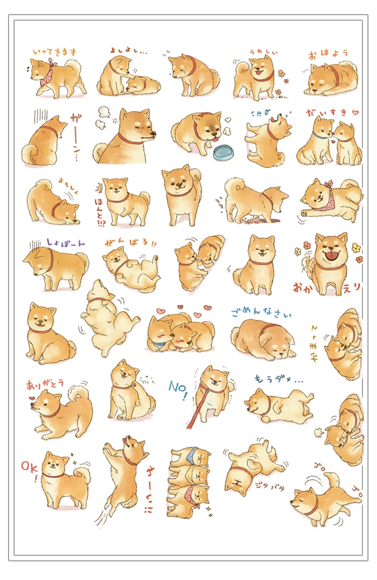 35 шт./упак. с милой собачкой Косплей Shiba Стикеры декоративные Стикеры Скрапбукинг Стикеры телефона дневник самостоятельного изготовления фотоальбомов Стикеры