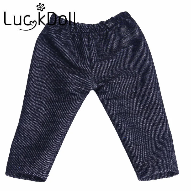 Уличный костюм LUCKDOLL с джинсовой юбкой леггинсами и топом подходит для 18-дюймовой
