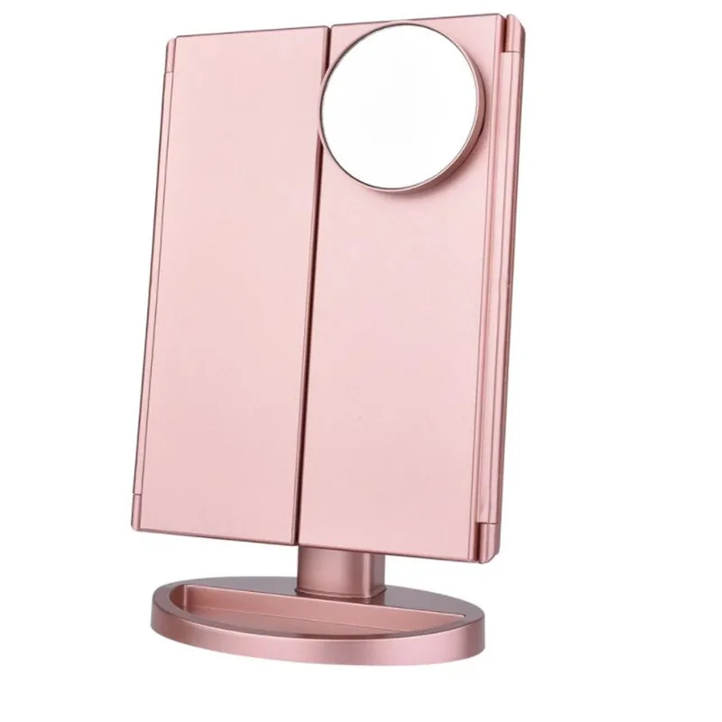 Brainbow Tri Fold Lighted Vanity Makeup led Mirror with 22 LED Lights Touch Screen and 10X/3X/2X/1X Magnification Mirror|Зеркала для