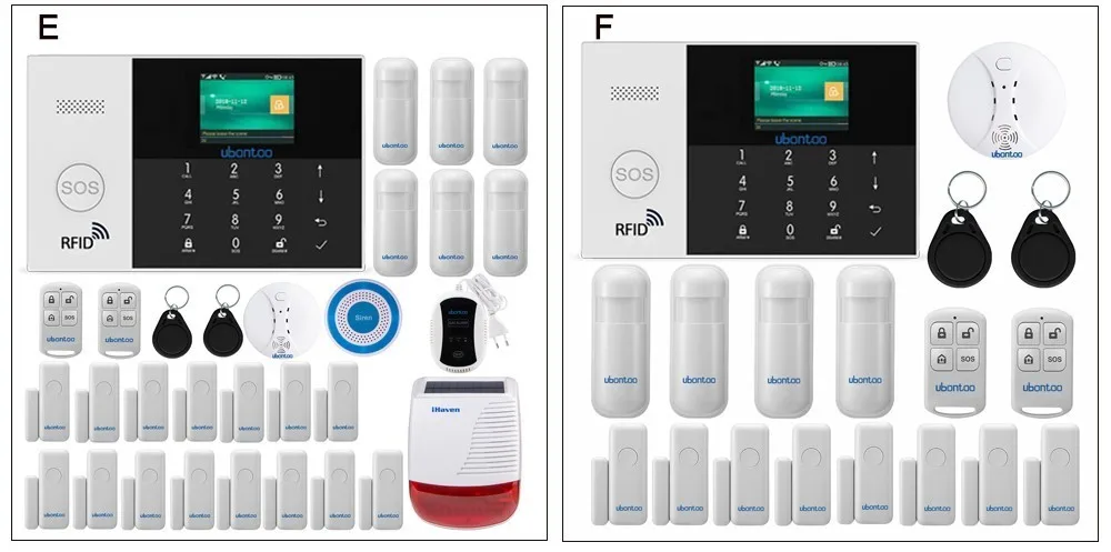 Ubontoo беспроводной охранный датчик домашней безопасности wifi RFID SIM GSM сигнализация Система IOS Android приложение управление ЖК Сенсорная клавиатура