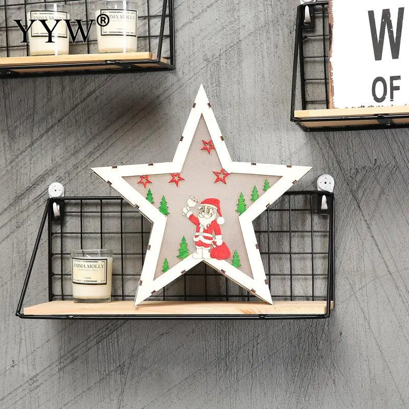 

Cute Santa Claus Star Decor With Led Lights Christmas Ornaments Decorations New Year Party Gift Christmas Party Accessories