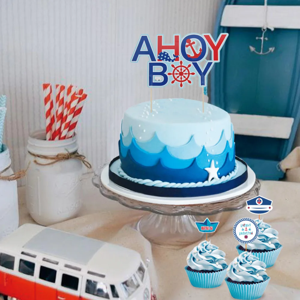 19 шт. DIY От 1 до 6 лет морской комплект украшений для вечеринки день рождения