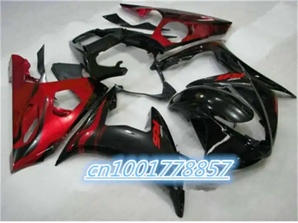 

Customize red black black fairing set fit for YZF R6 2003 2004 2005 fairings kit YZF R6 03 04 05 Free