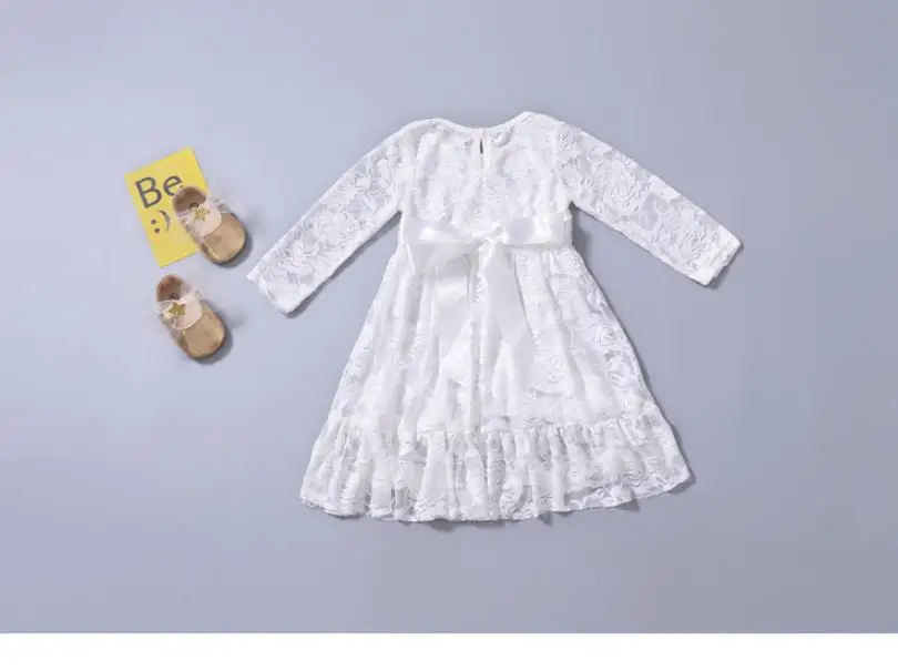 2019GirlsLace Embroidery Dress Kids Dresses for Girl Princessspring and autumn Party Gown Children Wedding Wear1-4Y | Детская одежда и