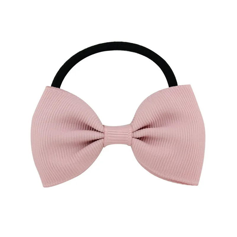 16 Pale pinkish gray 1 шт., однотонные Детские бантики для волос в Корейском стиле, милые Галстуки для волос с конским хвостом, эластичные резинки для волос для девочек, детские аксессуары для волос - Цвет: 16 Pale pinkish gray