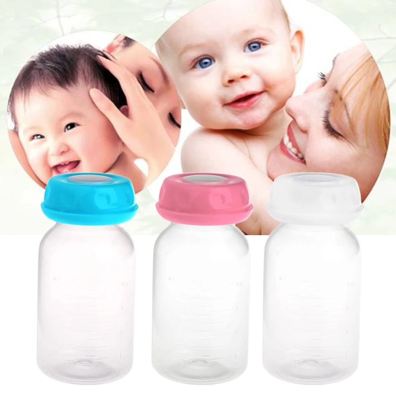 Biberones de lactancia para beb&eacute;, botella de almacenamiento de leche para beb&eacute;, Colecci&oacute;n ancha para cuello, 125ML-0