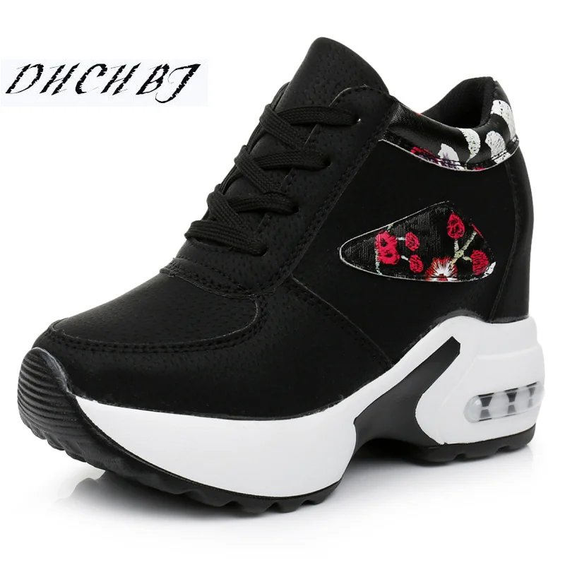 Женские туфли на высокой платформе 2019 дышащие из искусственной кожи женские