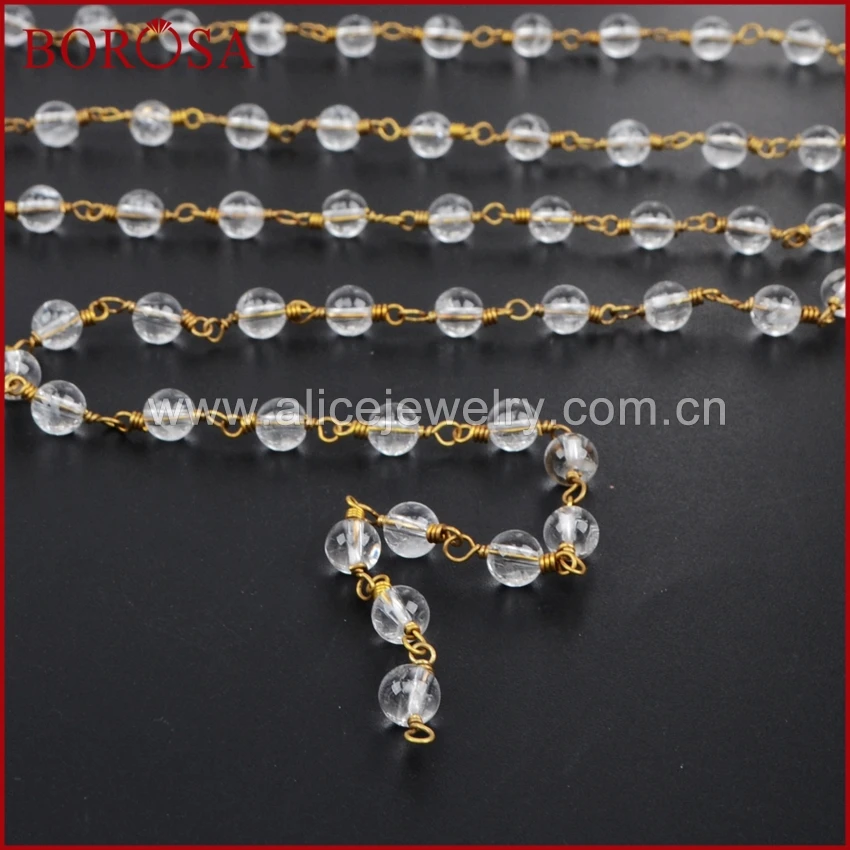 Женская круглая цепочка с бусинами 6 мм JT121|bead chain|rosary chainbeading wire |