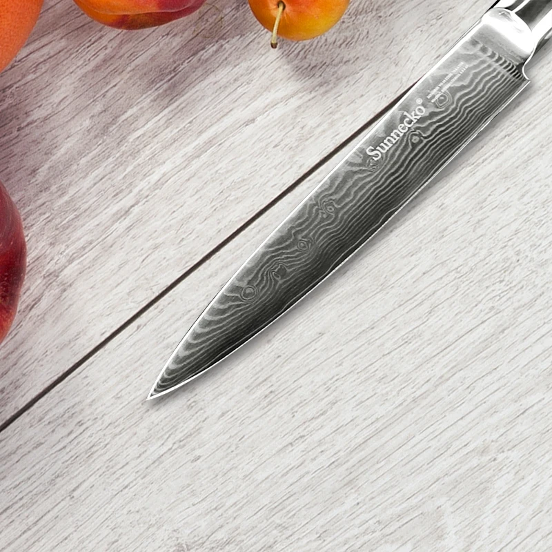 SUNNECKO 2 шт набор кухонных ножей 8 &quotChef 5&quot нож для утилиты японский Дамаск VG10