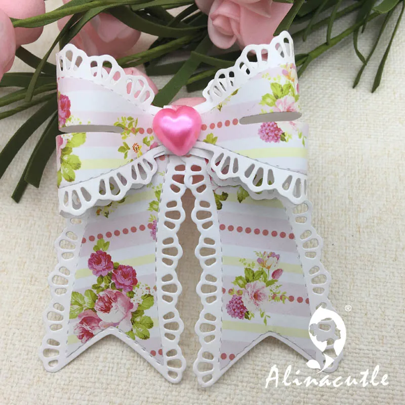 Металлические режущие штампы с кружевным краем alinacraft лук для скрапбукинга