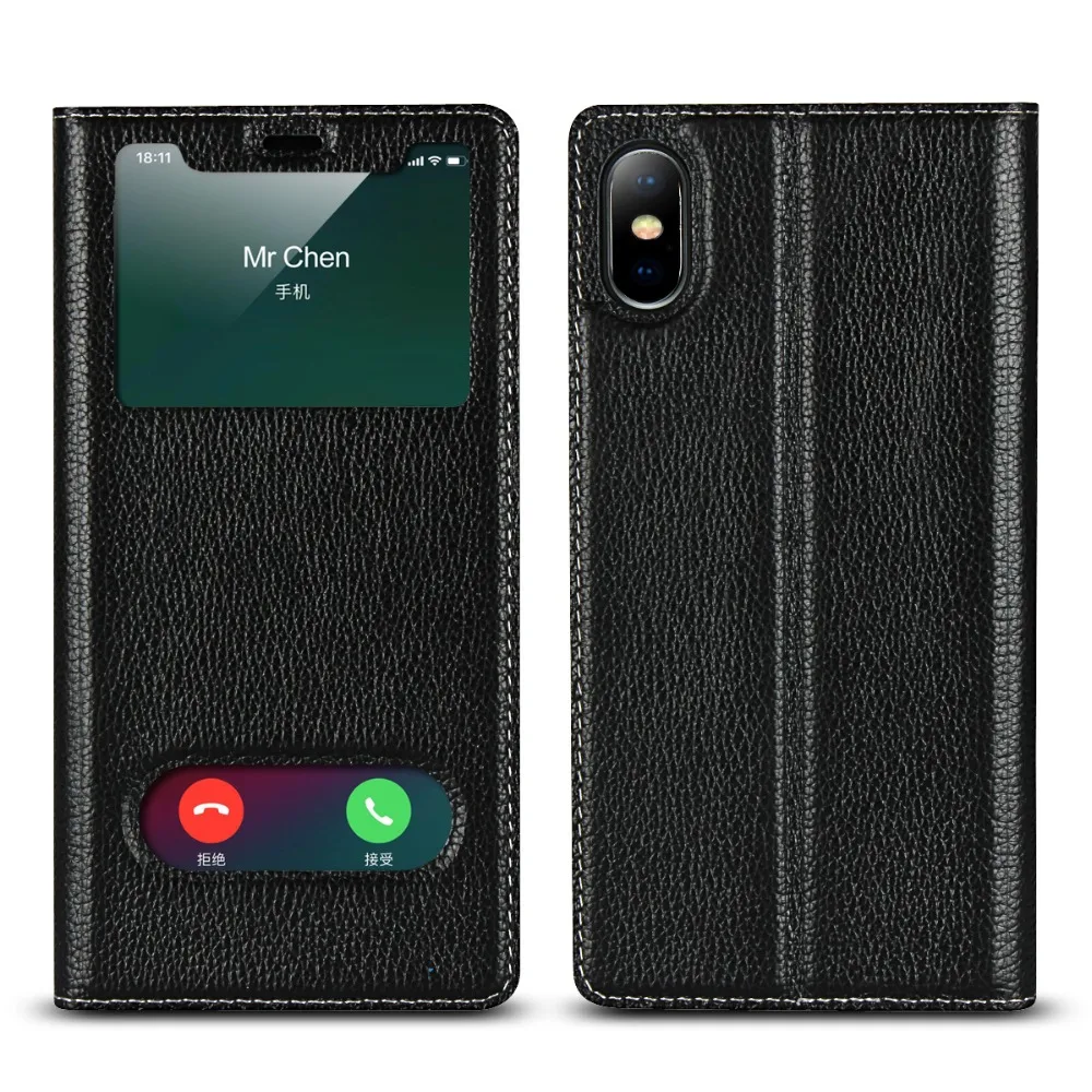 Чехол из натуральной кожи для Apple iPhone 5 Se 6s 7 8 Plus iPhone X XR XS Max Vision чехлы-раскладушки для телефона чехол, кожаный чехол