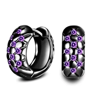 seanlov purple cz crystal wedding hoop earrings for women black gold silver color filled jewelry party engagement hoop earring