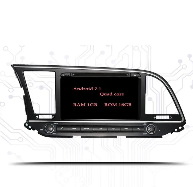 Восьмиядерный android 9,0 автомобильный dvd gps плеер 1024*600 для HYUNDAI ELANTRA Gps Navigaiton стерео головное устройство аудио видео - Цвет: 7.1 1-16 L