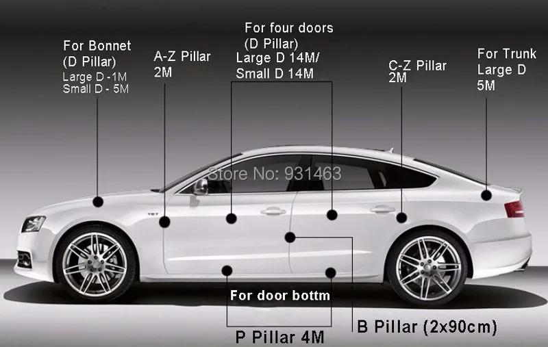 Автомобильная уплотнительная лента типа P 4 метра/шт. уплотнение для багажника