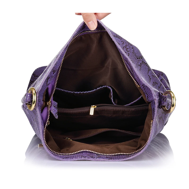 Женская сумка из натуральной кожи со змеиным узором REALER|handbag hobo|bag women handbaggenuine leather