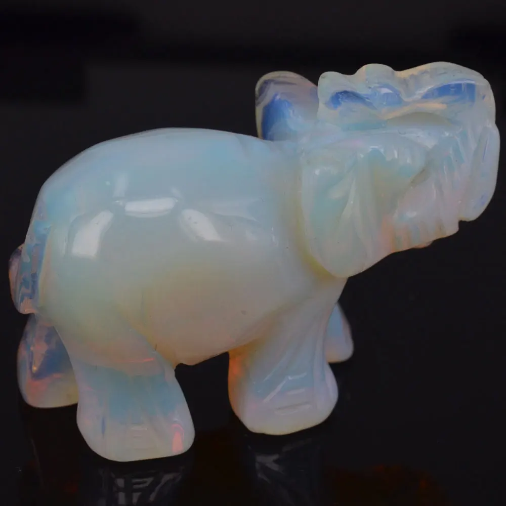 3 дюйма хороший Опалит кристаллический слон резная фигурка камень чакры лечебный