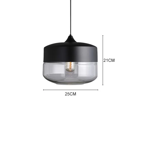 style D black Современные стеклянные подвесные светильники для столовой, подвесное Освещение для дома, E27, для кухни, ресторана, кафе, Декор, Подвесная лампа - Цвет корпуса: style D black