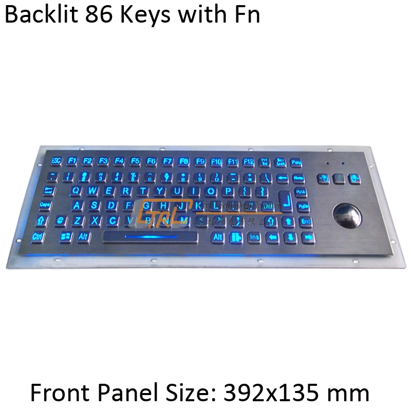 86 клавиш с подсветкой клавиатура из нержавеющей стали механическим трекболом
