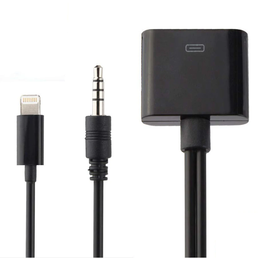 Black 30 Pin док-разъем для AUX 3,5 мм 8 Pin Lightning Мужской Разъем автомобильный стерео линейный выход аудио кабель для Apple iPod iPhone iPad - Цвет: Black