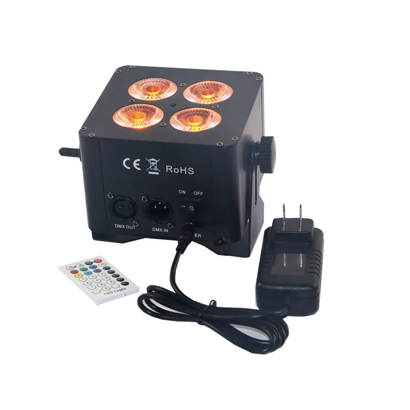 Черный цвет dj Мини par led батарея 4led 18 Вт мини беспроводной DMX свет с ИК пультом
