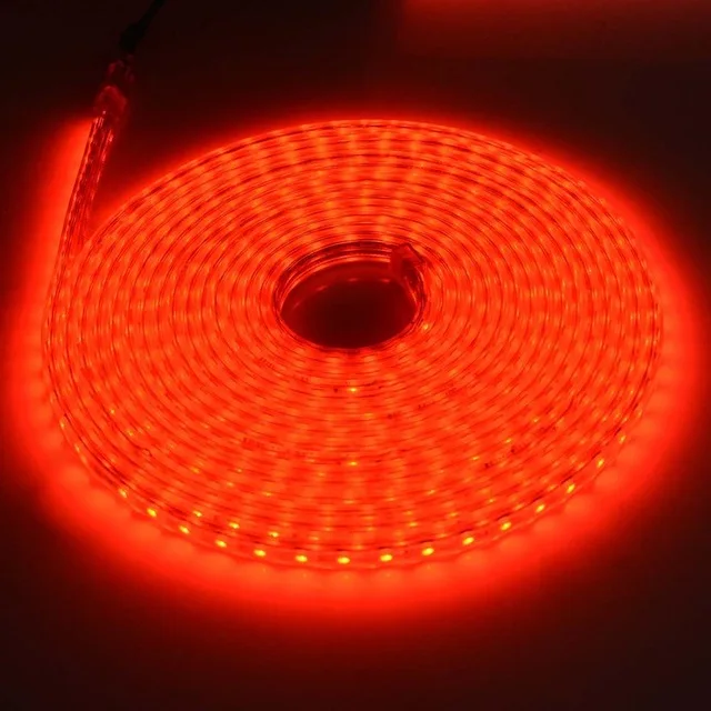 SMD 5050 AC 220 V Светодиодная лента наружная Водонепроницаемая 220 V 5050 V 220 V Светодиодная лента 220 V SMD 5050 Светодиодная лента светильник 5M 10M 20M 25M 220 V - Испускаемый цвет: Red