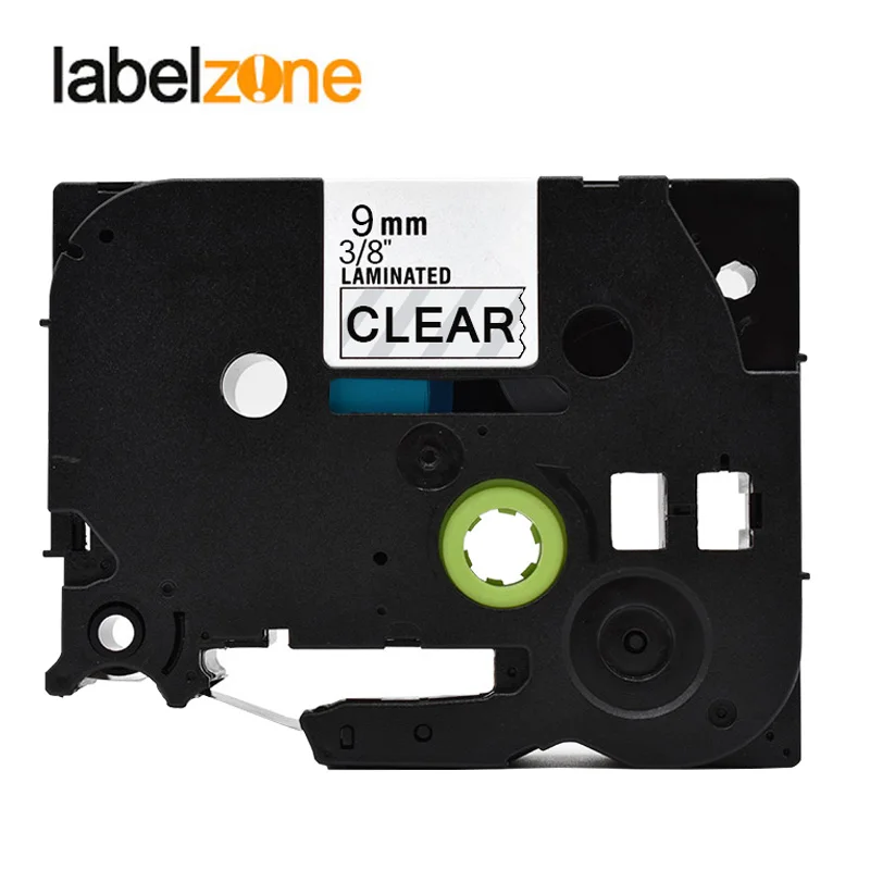 

9mm Black on Clear Tze121 Laminated Label Tape Compatible Brother p-touch label printers Tze-121 Tze 121 tz121 tz-121 tze tapes