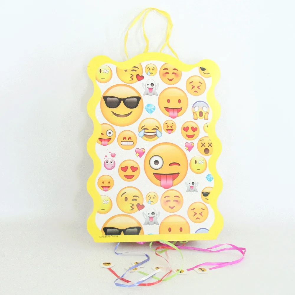 emoji 1 шт. Розовый Единорог мультфильм бумажная Складная пиньята вечерние игрушки игры бинго Девочка Дети День рождения/фестиваль украшения сувениры 49*27 см - Цвет: emoji