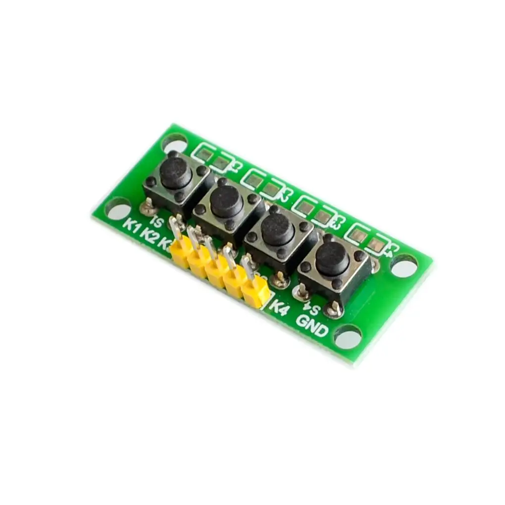 10PCS/LOT DIY Kit 1x4 4 Independent Key Button Keypad Keyboard Module Mcu for Student Class Design Graduation Project | Электронные