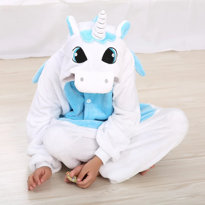 EOICIOI New Flannel Дети кигуруми Пижамы Животное Единорог Стежка Пикачу Косплей Onesies Дети Пижамы Для Мальчиков Девочек Пижамы С Капюшоном пижама детская домашняя одежда пикачу одежда пижама для девочки