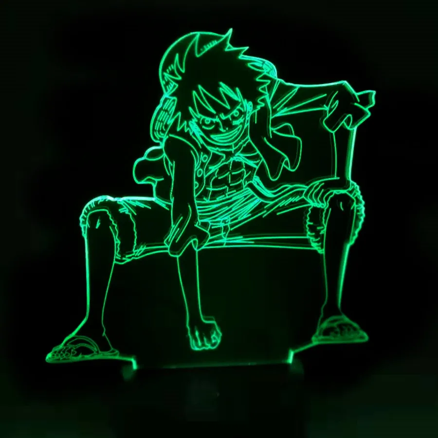 3D лампа Аниме Драконий жемчуг Одна деталь луффи Рисунок настольная лампа USB Цвет изменение luminaria детский спальный светодиодный Ночной светильник, мальчикам, подарок на день рождения