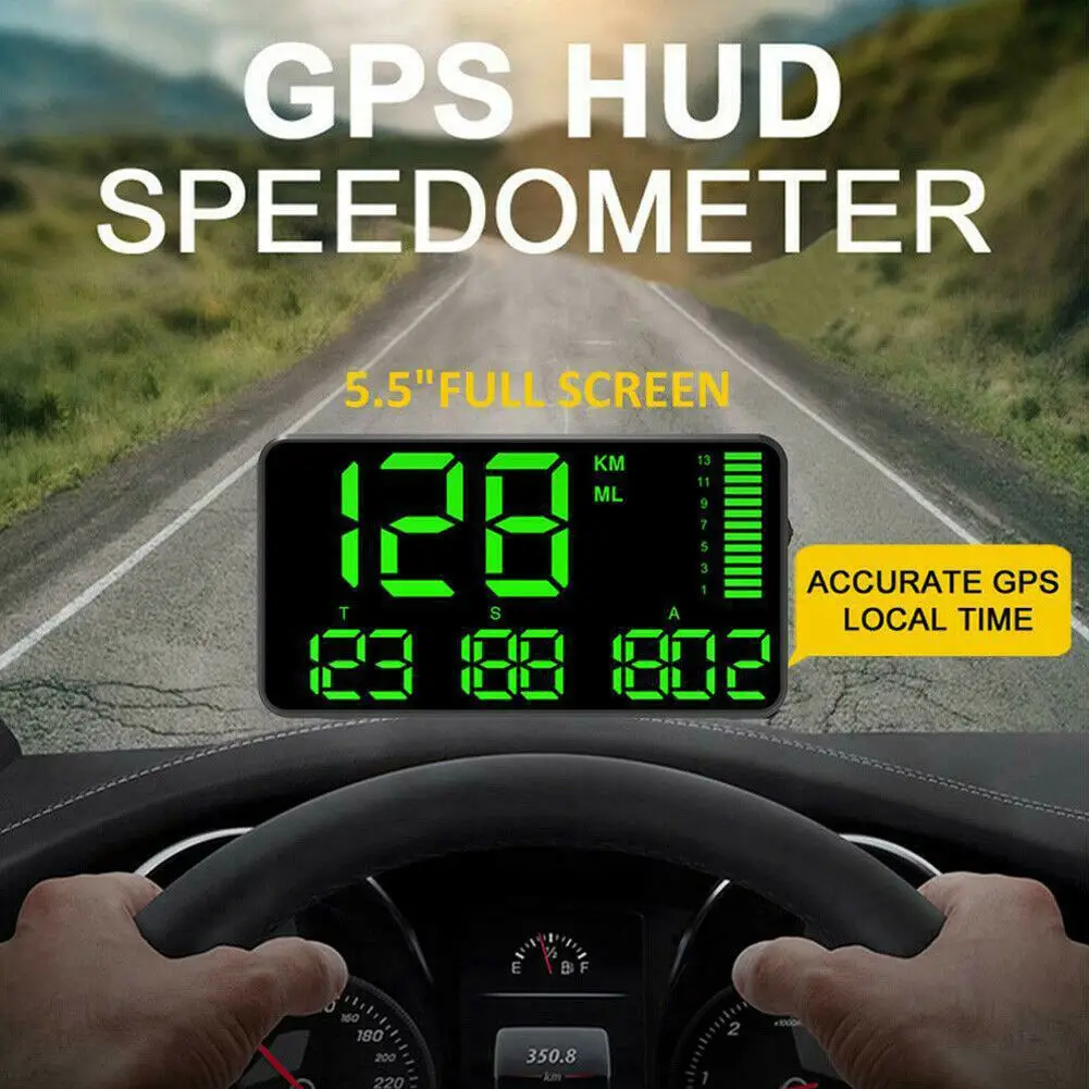 Gps HUD цифровой дисплей для автомобилей, грузовиков, измеритель скорости Предупреждение о скорости, универсальное безопасное Предупреждение, авто интерьерные датчики, датчики скорости