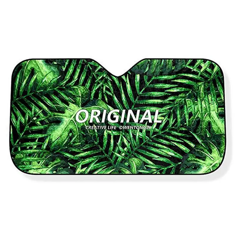 Army Green Солнцезащитный козырек для автомобиля, защита от солнца, теплоизоляция, охлаждение, пять слоев толстой алюминиевой фольги, летняя мультяшная стеклянная крышка - Цвет: Army Green