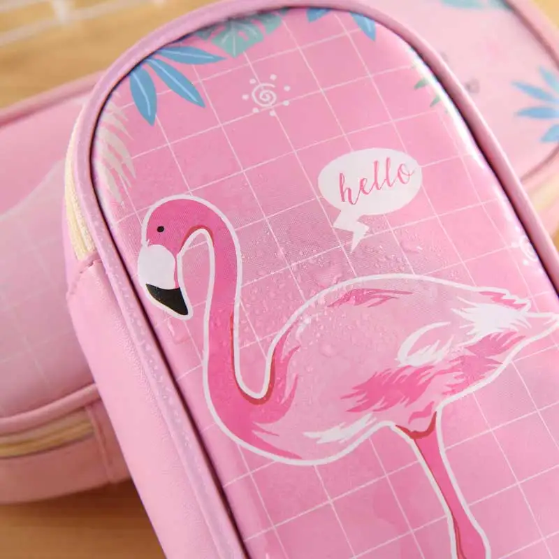 

Cute Flamingo Pencil Case for Girls School Supplies Korean kawaii Stationery Big Multifunctional Pencil box Bag Pencilcase Gift