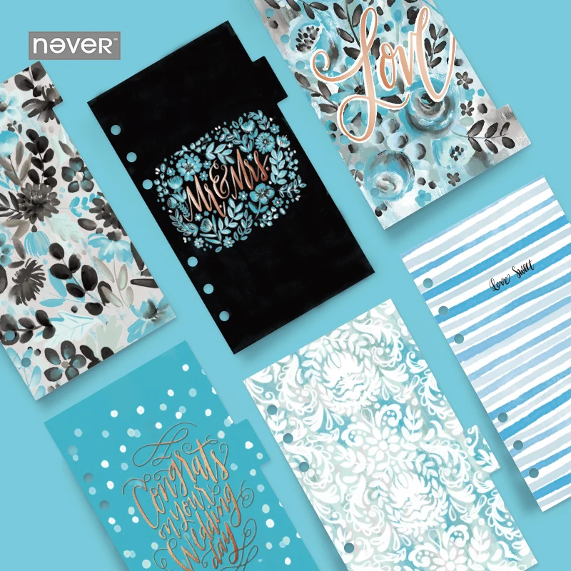 NEVER Colorful ocean Series Спиральные разделители для ноутбуков filofax A6 планировщик индекс