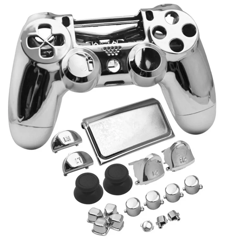 Серебристый чехол для PS4 Pro полный комплект корпус кнопки хромированный PlayStation 4 0