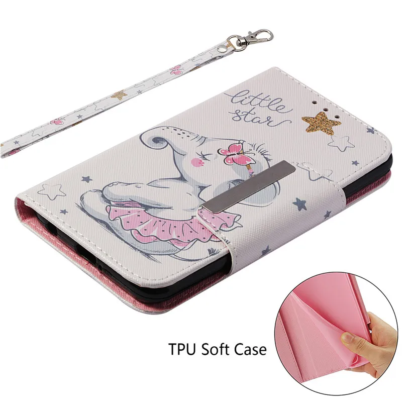 

Wekays Cover For Coque LG K10 2018 K30 Cute Cartoon Leather Flip Fundas Case For LG Stylo 4 Stylo4 Q Stylus LM-Q710MS Cover Case
