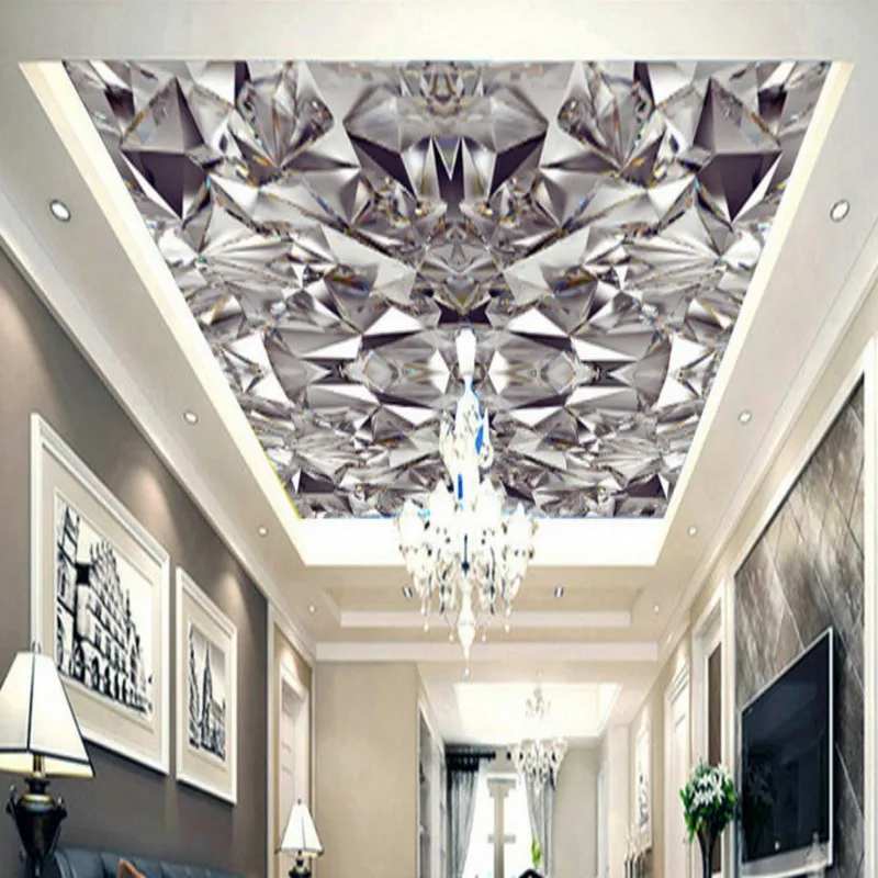 Пользовательские 3d обои Алмазная полоса красота мечта потолок дизайн росписи