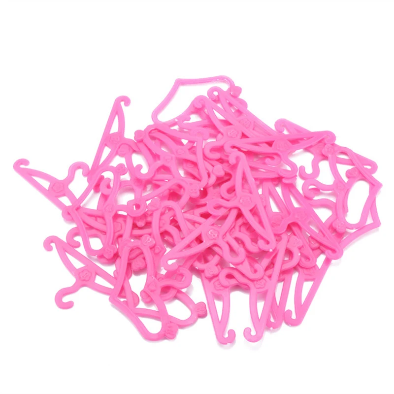 10/20 Pcs/Lot Cute Pink Mix Hangers Accessories For Barbies Clothes Dress Outfit Skirt Doll Pretend Play House Girls' Gift Toy | Игрушки