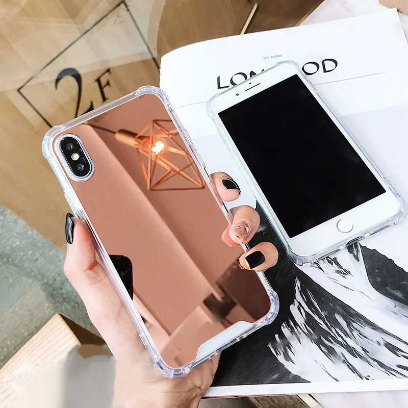 Четыре угла анти осенний зеркальный чехол для телефона IphoneXR XSMAX X макияжа Iphone6 6S 7 8